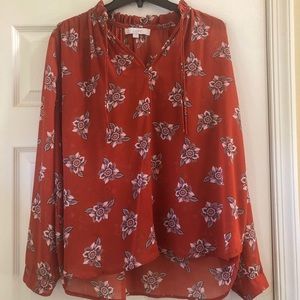 LOFT Sheer Floral Blouse